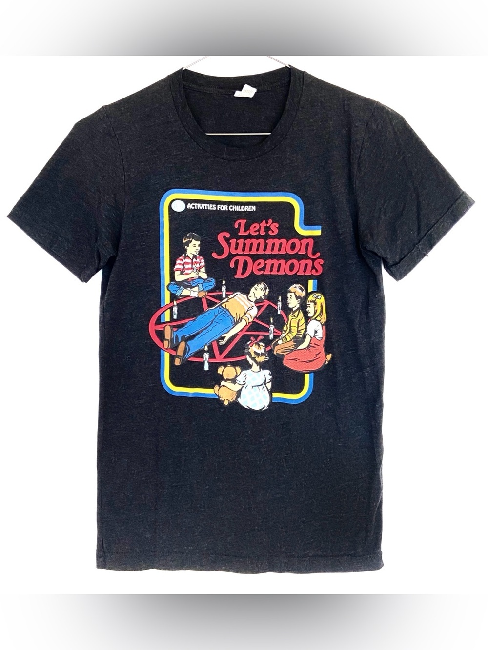 Activities for Children: „Let's Summon Demons“ Graphic Tee - Black